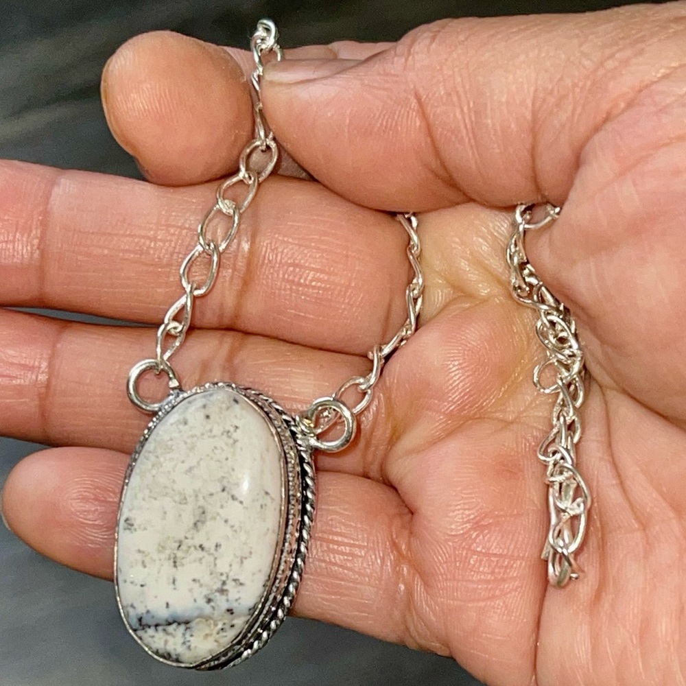 Dendritic Agate Pendant Necklace